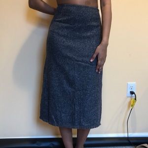 Banana Republic Charoql Grey Wool Mid Skirt